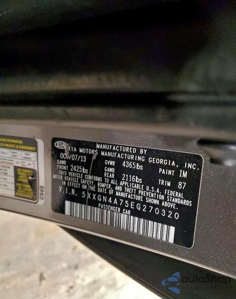 2014 Kia Optima Ex z USA, uszkodzony, nr VIN 5XXGN4A75EG270320